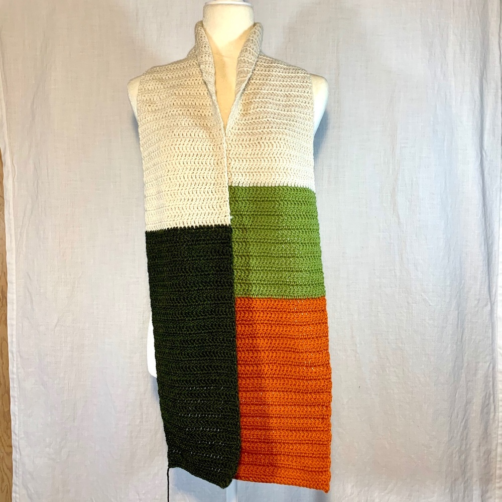 Crochet Sushi Scarf 100% Wool Handmade - Picture 6 of 6